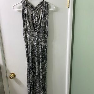 Paisley Maxi Dress Plunged Neckline